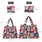 Wrapables Large & Small Foldable Tote Nylon Reusable Grocery Bags, Set of 2, Cute Dogs